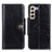 Funda de Cuero Cartera con Soporte Carcasa M12L para Samsung Galaxy S23 Plus 5G Negro