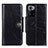 Funda de Cuero Cartera con Soporte Carcasa M12L para Xiaomi Redmi Note 10 Pro 5G Negro