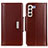 Funda de Cuero Cartera con Soporte Carcasa M13L para Samsung Galaxy S21 FE 5G Marron