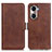 Funda de Cuero Cartera con Soporte Carcasa M15L para Huawei Honor 60 Pro 5G Marron