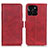 Funda de Cuero Cartera con Soporte Carcasa M15L para Huawei Honor X6a Rojo