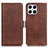 Funda de Cuero Cartera con Soporte Carcasa M15L para Huawei Honor X8 4G Marron