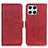 Funda de Cuero Cartera con Soporte Carcasa M15L para Huawei Honor X8 4G Rojo