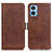 Funda de Cuero Cartera con Soporte Carcasa M15L para Motorola Moto E22 Marron