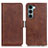 Funda de Cuero Cartera con Soporte Carcasa M15L para Motorola Moto G200 5G Marron