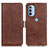 Funda de Cuero Cartera con Soporte Carcasa M15L para Motorola Moto G31 Marron