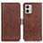 Funda de Cuero Cartera con Soporte Carcasa M15L para Motorola Moto G53j 5G Marron