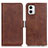 Funda de Cuero Cartera con Soporte Carcasa M15L para Motorola Moto G73 5G Marron