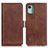 Funda de Cuero Cartera con Soporte Carcasa M15L para Nokia C12 Marron