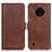 Funda de Cuero Cartera con Soporte Carcasa M15L para Nokia C200 Marron