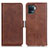 Funda de Cuero Cartera con Soporte Carcasa M15L para Oppo A94 4G Marron