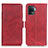 Funda de Cuero Cartera con Soporte Carcasa M15L para Oppo F19 Pro Rojo