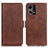 Funda de Cuero Cartera con Soporte Carcasa M15L para Oppo F21 Pro 4G Marron