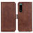 Funda de Cuero Cartera con Soporte Carcasa M15L para Sony Xperia 5 III SO-53B Marron