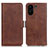 Funda de Cuero Cartera con Soporte Carcasa M15L para Xiaomi Poco C65 Marron