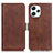 Funda de Cuero Cartera con Soporte Carcasa M15L para Xiaomi Redmi 12 4G Marron