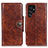 Funda de Cuero Cartera con Soporte Carcasa M16L para Samsung Galaxy S21 Ultra 5G Marron Claro