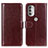 Funda de Cuero Cartera con Soporte Carcasa M17L para Motorola Moto G51 5G Marron