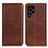 Funda de Cuero Cartera con Soporte Carcasa M17L para Samsung Galaxy S21 Ultra 5G Marron