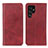 Funda de Cuero Cartera con Soporte Carcasa M17L para Samsung Galaxy S21 Ultra 5G Rojo