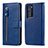 Funda de Cuero Cartera con Soporte Carcasa N01 para Huawei P40 Pro Azul