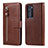 Funda de Cuero Cartera con Soporte Carcasa N01 para Huawei P40 Pro Marron