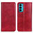 Funda de Cuero Cartera con Soporte Carcasa N01P para Motorola Moto Edge 20 5G Rojo