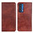 Funda de Cuero Cartera con Soporte Carcasa N01P para Motorola Moto Edge (2021) 5G Marron