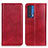 Funda de Cuero Cartera con Soporte Carcasa N01P para Motorola Moto Edge (2021) 5G Rojo