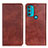 Funda de Cuero Cartera con Soporte Carcasa N01P para Motorola Moto G71 5G Marron