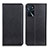 Funda de Cuero Cartera con Soporte Carcasa N01P para Oppo A16 Negro