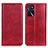 Funda de Cuero Cartera con Soporte Carcasa N01P para Oppo A16s Rojo