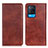 Funda de Cuero Cartera con Soporte Carcasa N01P para Oppo A54 4G Marron