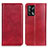 Funda de Cuero Cartera con Soporte Carcasa N01P para Oppo A74 4G Rojo