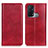 Funda de Cuero Cartera con Soporte Carcasa N01P para Oppo Reno5 A Rojo