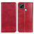 Funda de Cuero Cartera con Soporte Carcasa N01P para Realme C21 Rojo