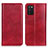 Funda de Cuero Cartera con Soporte Carcasa N01P para Samsung Galaxy A03s Rojo