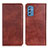 Funda de Cuero Cartera con Soporte Carcasa N01P para Samsung Galaxy M52 5G Marron