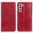 Funda de Cuero Cartera con Soporte Carcasa N01P para Samsung Galaxy S21 5G Rojo