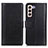 Funda de Cuero Cartera con Soporte Carcasa N02P para Samsung Galaxy S21 FE 5G Negro