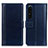 Funda de Cuero Cartera con Soporte Carcasa N02P para Sony Xperia 1 III Azul