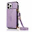 Funda de Cuero Cartera con Soporte Carcasa N03 para Apple iPhone 12 Pro Purpura Claro