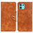 Funda de Cuero Cartera con Soporte Carcasa N03P para Motorola Moto Edge 20 Lite 5G Marron