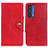 Funda de Cuero Cartera con Soporte Carcasa N03P para Motorola Moto Edge (2021) 5G Rojo