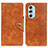 Funda de Cuero Cartera con Soporte Carcasa N03P para Motorola Moto Edge X30 5G Marron