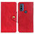 Funda de Cuero Cartera con Soporte Carcasa N03P para Motorola Moto G Pure Rojo