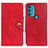 Funda de Cuero Cartera con Soporte Carcasa N03P para Motorola Moto G71 5G Rojo