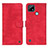 Funda de Cuero Cartera con Soporte Carcasa N03P para Realme C21 Rojo