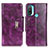 Funda de Cuero Cartera con Soporte Carcasa N04P para Motorola Moto E30 Morado