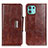 Funda de Cuero Cartera con Soporte Carcasa N04P para Motorola Moto Edge 20 Lite 5G Marron